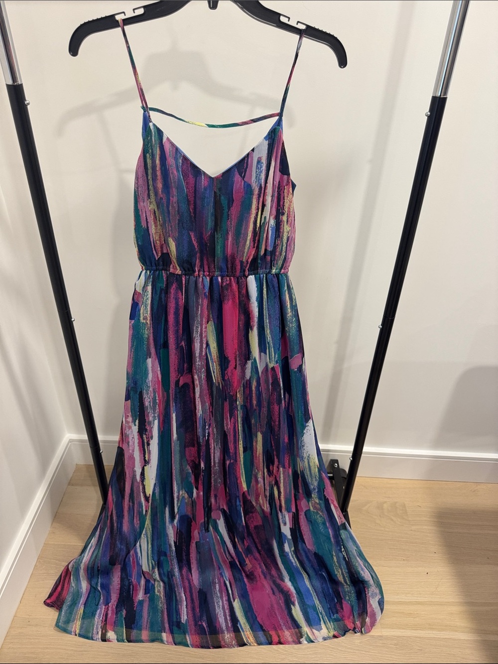 5/48 Multicolor Brushstroke V-Neck Maxi Dress